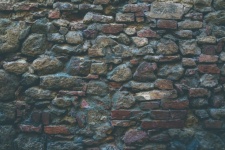 Old Dark Stone Wall