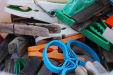 Old Wooden And Plastic Pegs