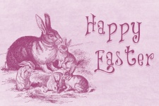 Easter Bunnies Vintage Postcard