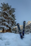 Ski Equipments On Snow
