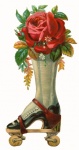 Boots Flowers Vintage Art