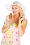 Summer Woman With An Ice Cream