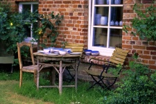 Table Chairs Crockery Garden
