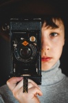 Vintage Camera And Boy