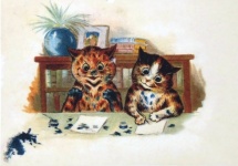 Vintage Cats Illustration Art