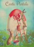 Vintage Postcard Easter Bunnies