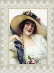Vintage Woman In Spring Sunday Hat