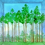 Watercolor Digital Paper On Wood