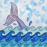 Watercolor Digital Paper Whale