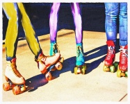 Watercolor Roller Skaters