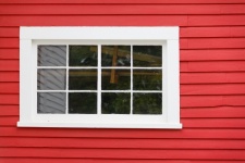 White Window And Red Wall