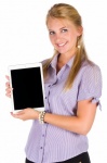 Woman Holding A Tablet