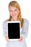 Woman Holding A Tablet