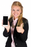 Woman Showing A Phone Screen