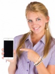 Woman Showing A Phone Screen