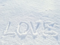 Word Love In Snow