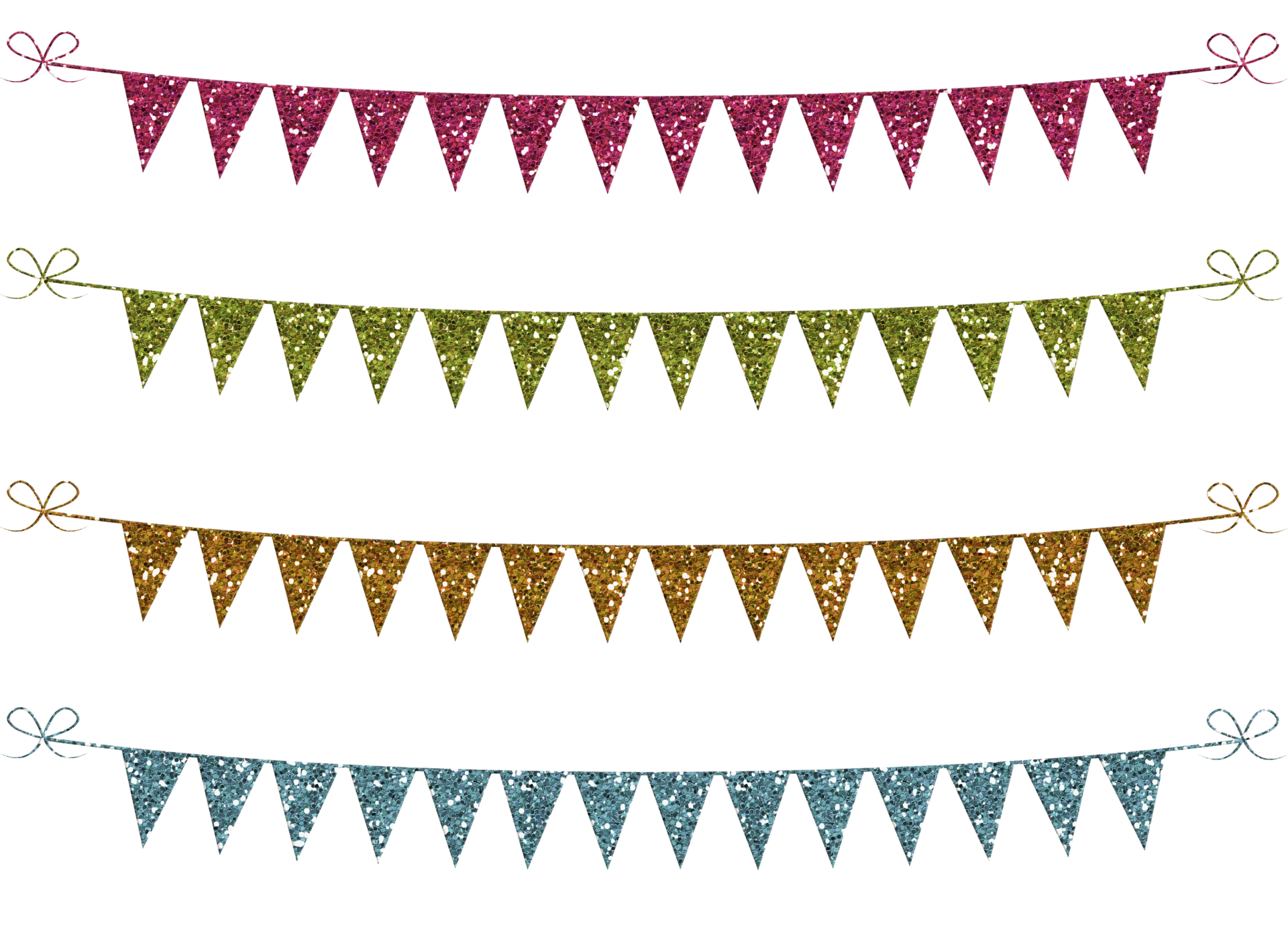 Various Bunting Banners Flags with Patterns, Florals, Stars, Tassels, Watercolors, Etc.