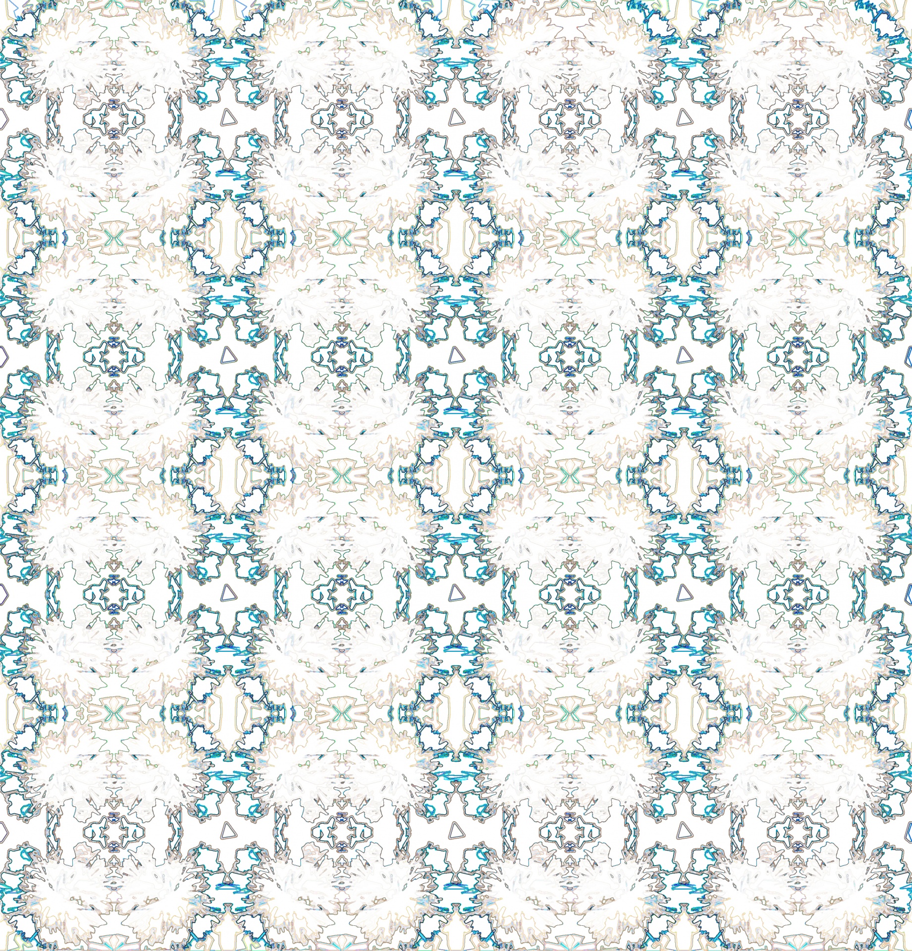 Delicate Turquoise Pattern Tracing
