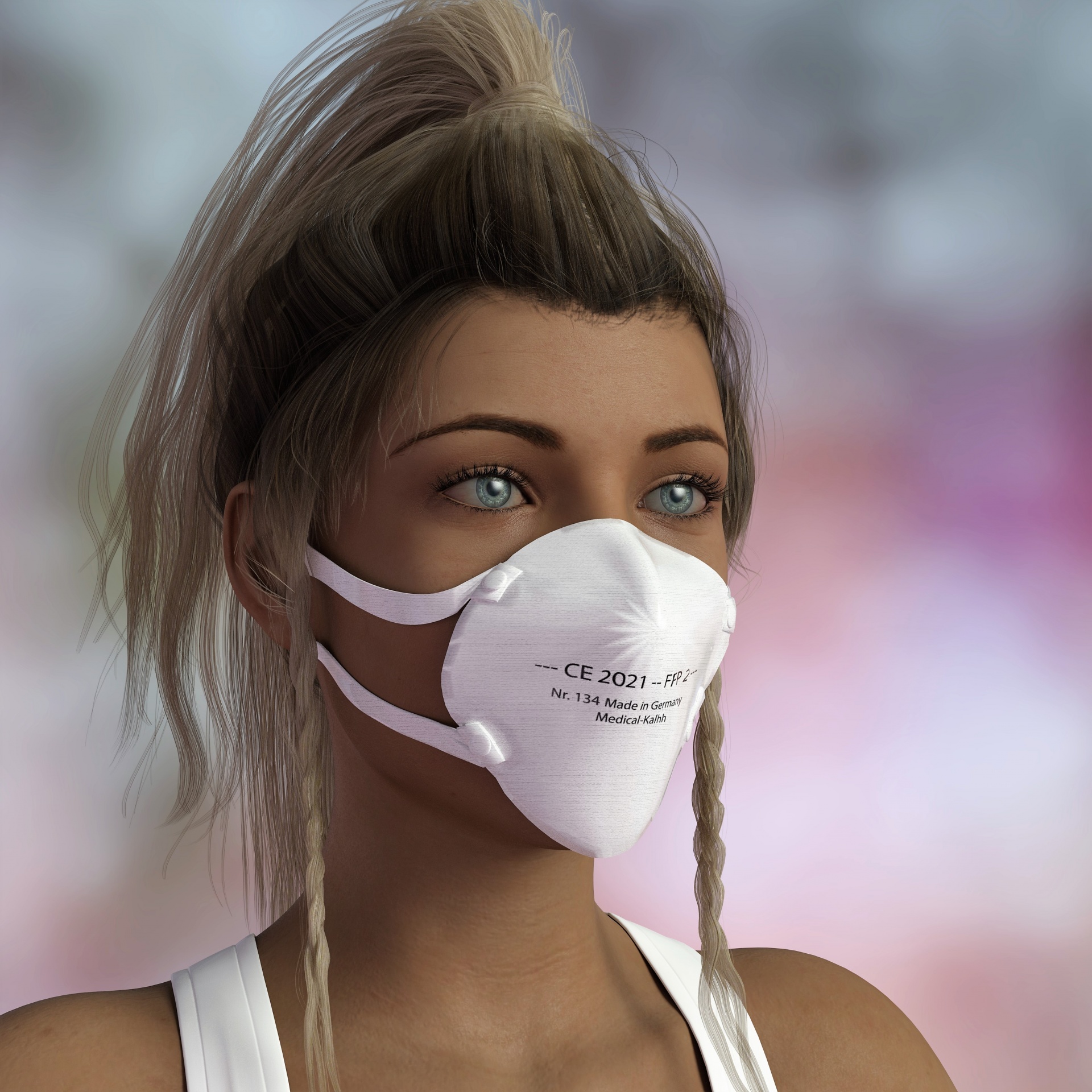 Woman with FFP2 mask