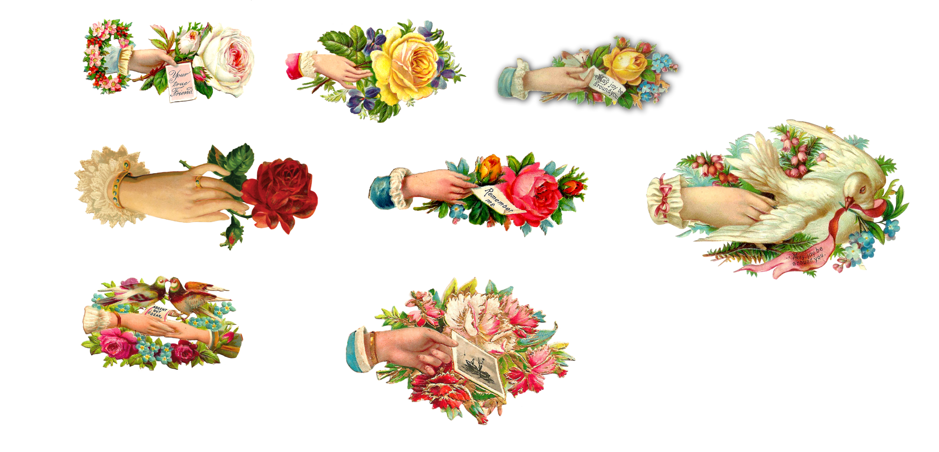 Hand Flower Vintage Art