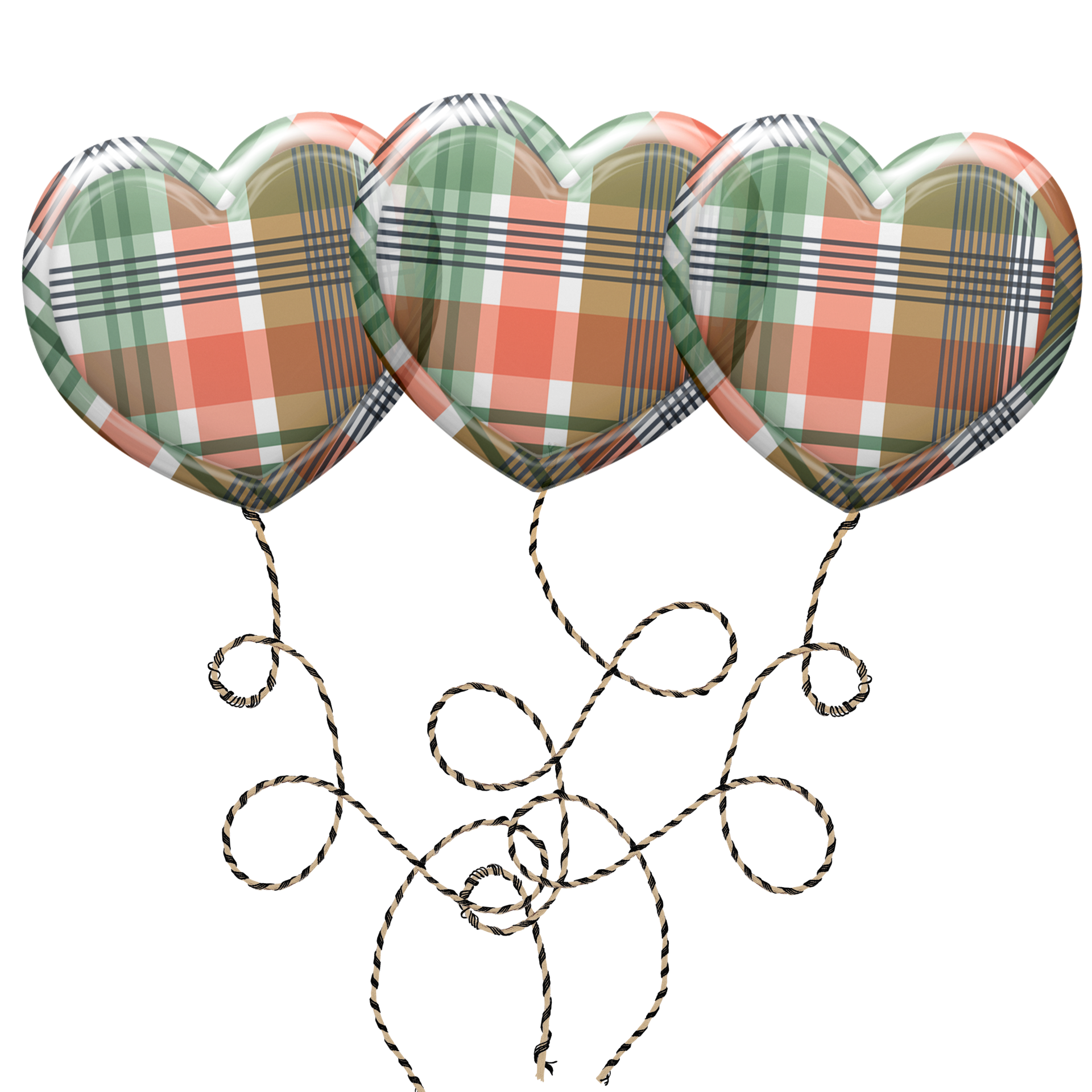 Heart Shaped Balloons, Patterned Plais