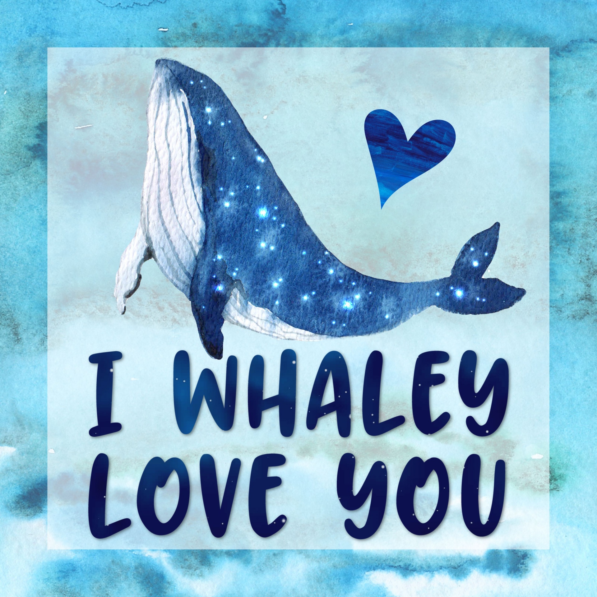 I whaley love you whale illustration for Valentine's Day