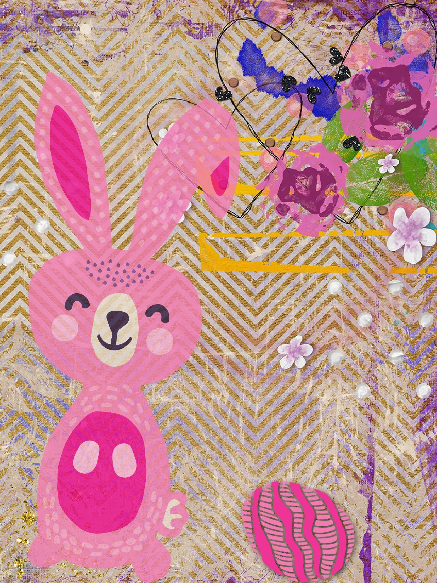 contemporary design with pink bunny rabbit