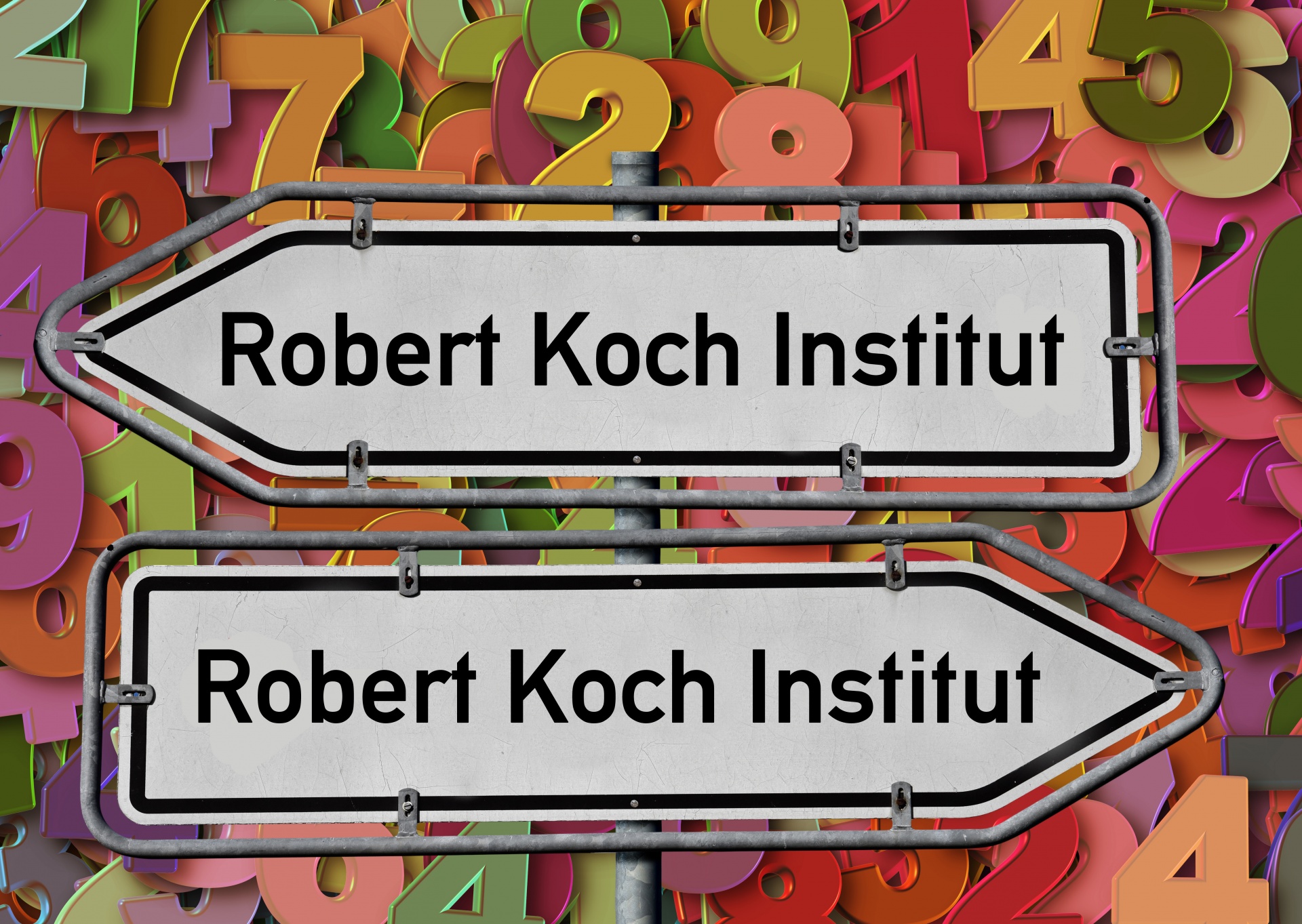 Signpost with Robert Koch Institute