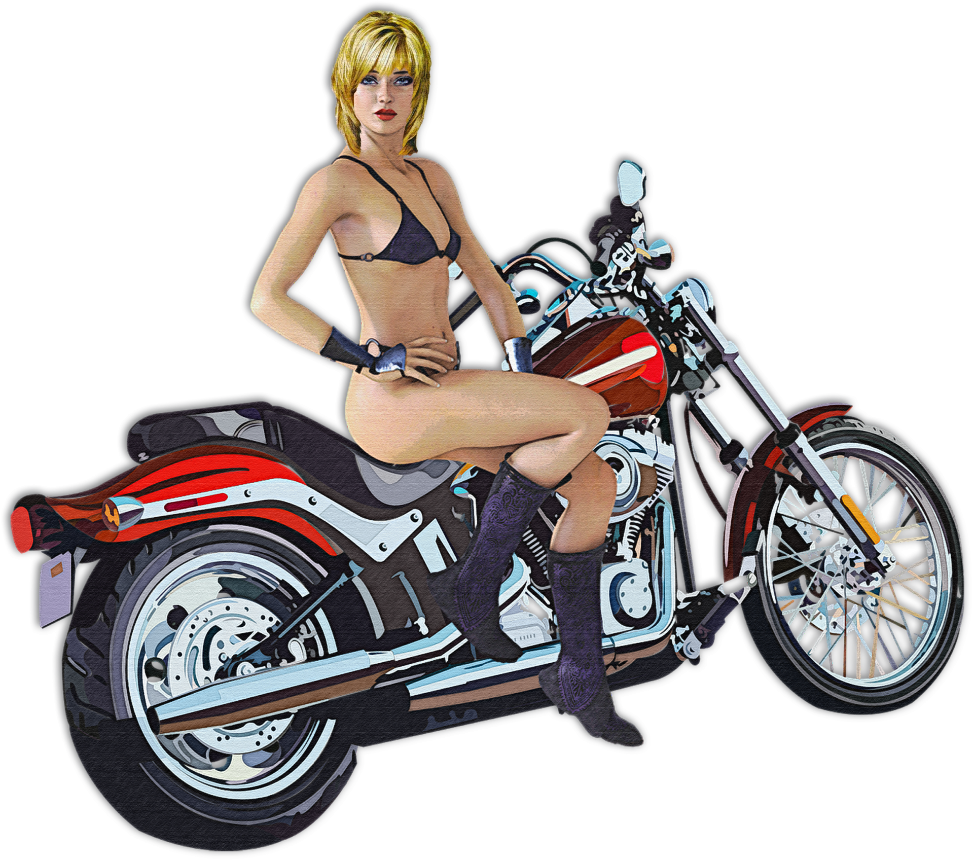Lady On A Motor Bike