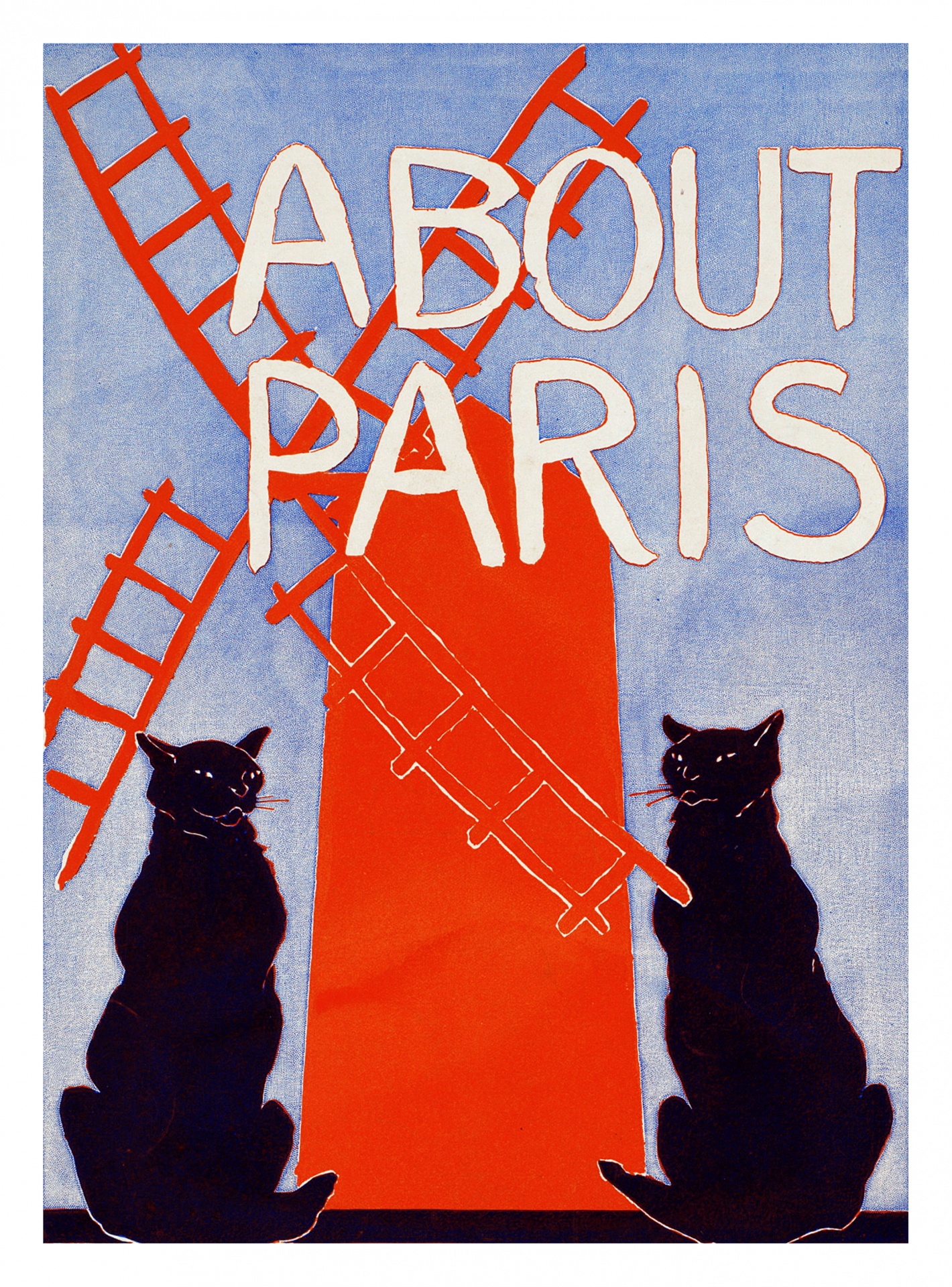 Paris travel poster vintage old antique picture restored