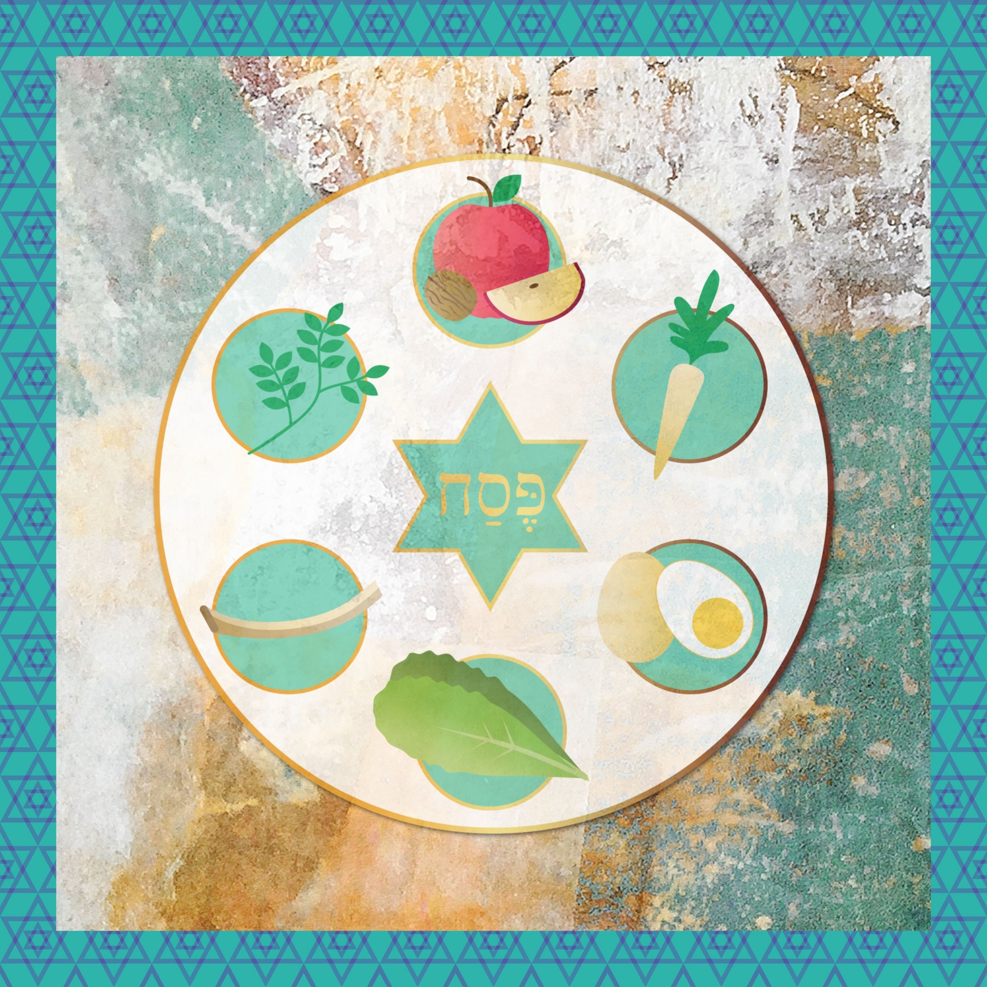 Passover circle of passover icons
