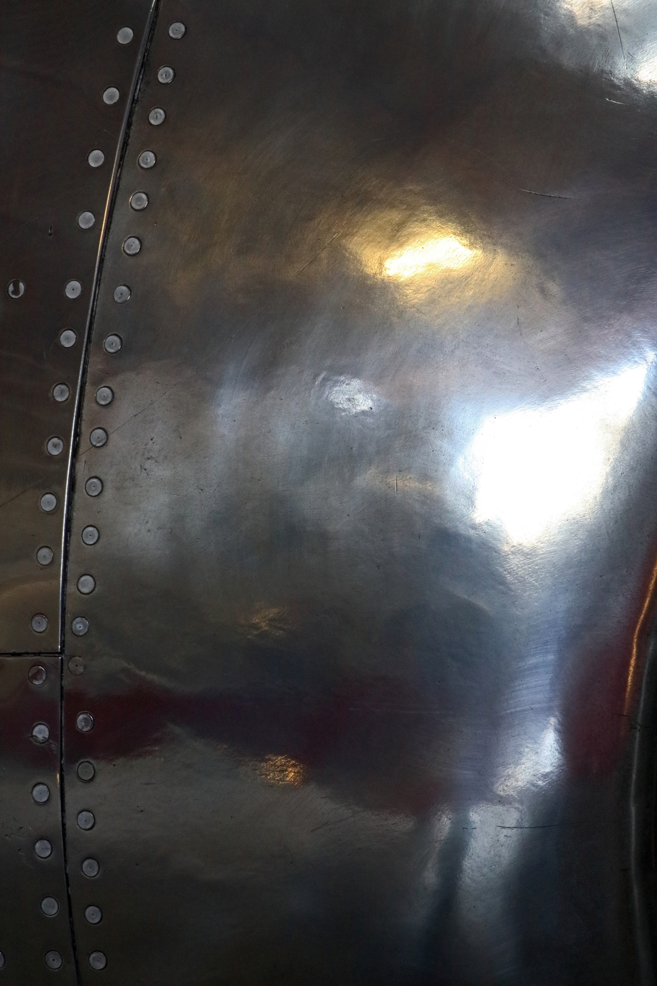 Polished Metal Cowling Of Aircraft