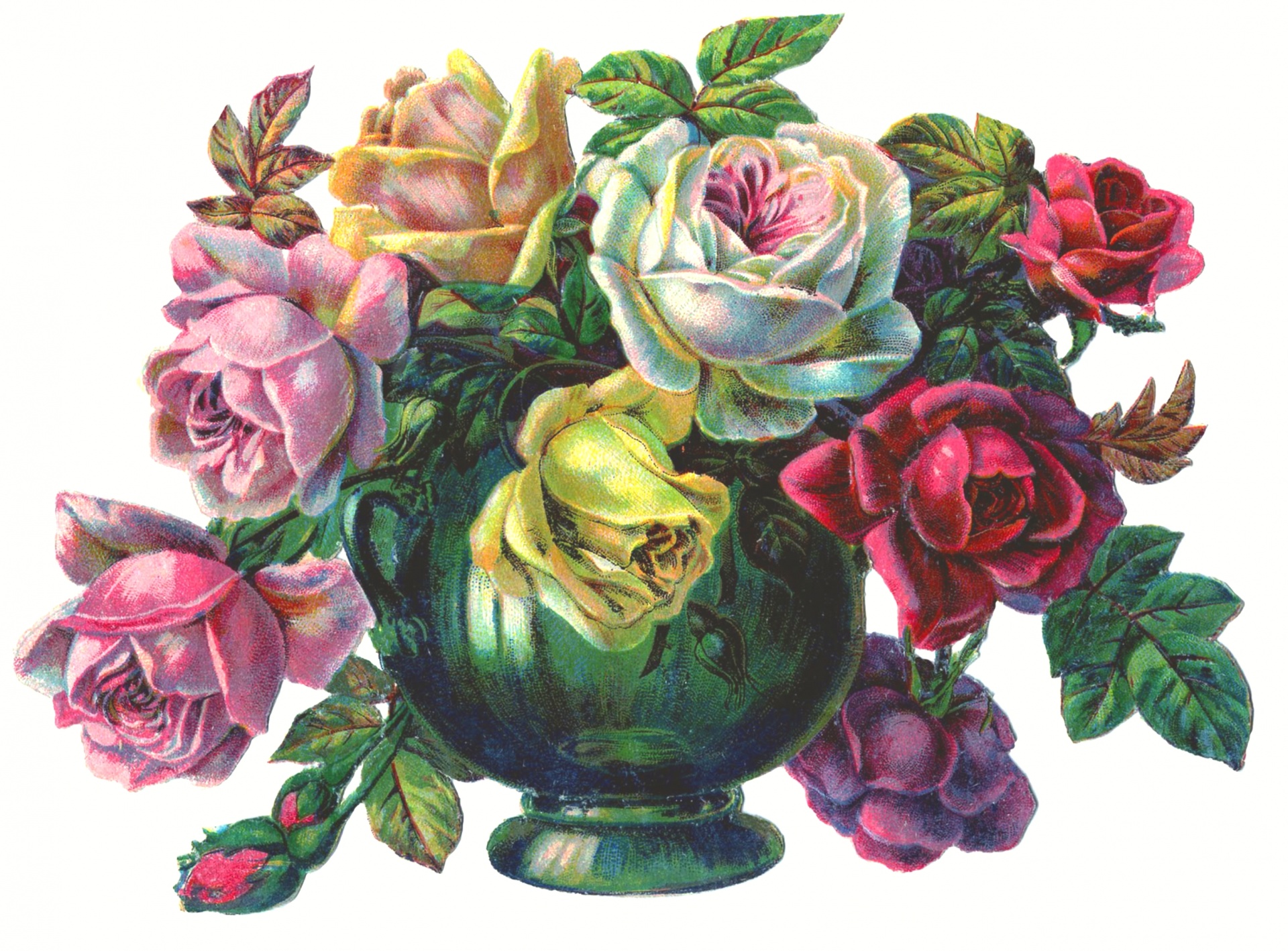 Roses Bouquet Vintage Art
