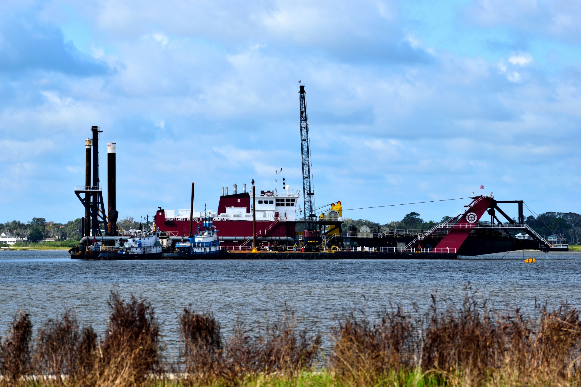 Tug and barge on the river St. Augustine, Florida