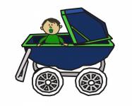 Baby Boy In Stroller