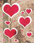 Distressed Hearts Red