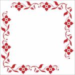 Floral Frame Red Decorative
