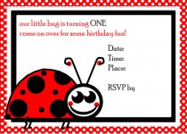 Ladybug 1st Birthday Invite