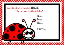 Ladybug 3rd Birthday Invite
