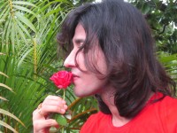 Model Kissing On Rose