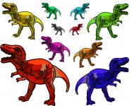Multicolor T-rex Dinosaurs