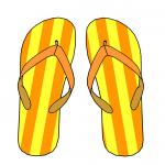 Orange & Yellow Stripe Flip Flops
