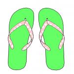 Pink & Green Flip Flops