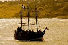 Pirate Ship At Sea