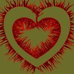 Red Flamed Heart
