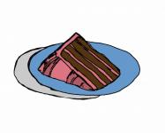 Slice Of Strawberry Chocolate Cake