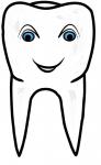 Stylized Smiling Healthy Tooth