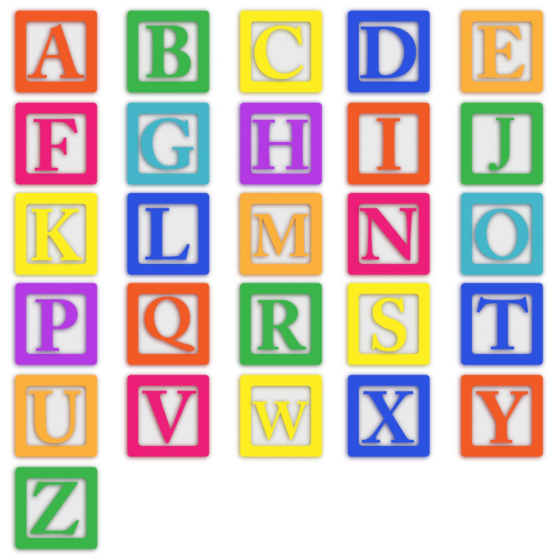 Baby blocks colorful alphabet letters clip-art for scrapbooking