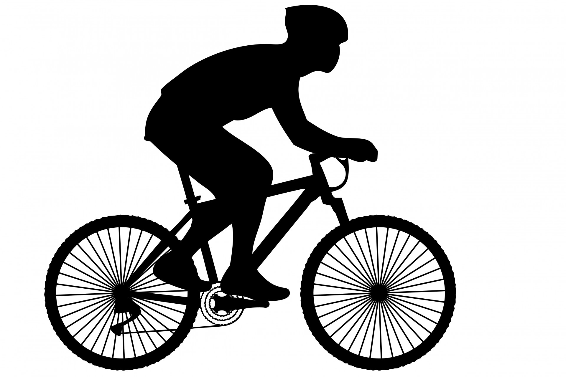 Cyclist Black Silhouette Clipart