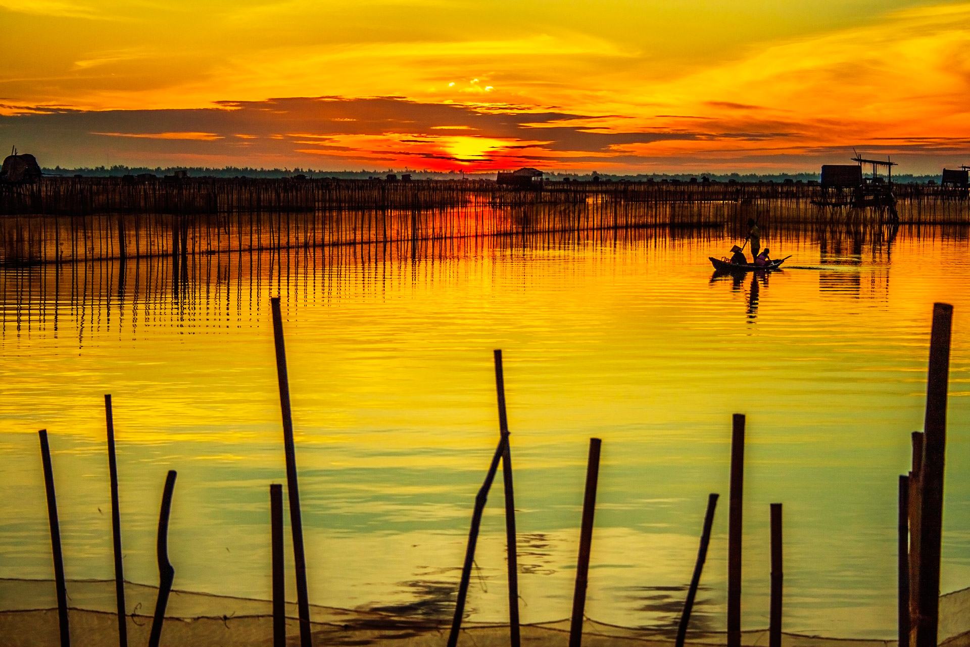Dawn in the lagoon, Hue Province, Vietnam.